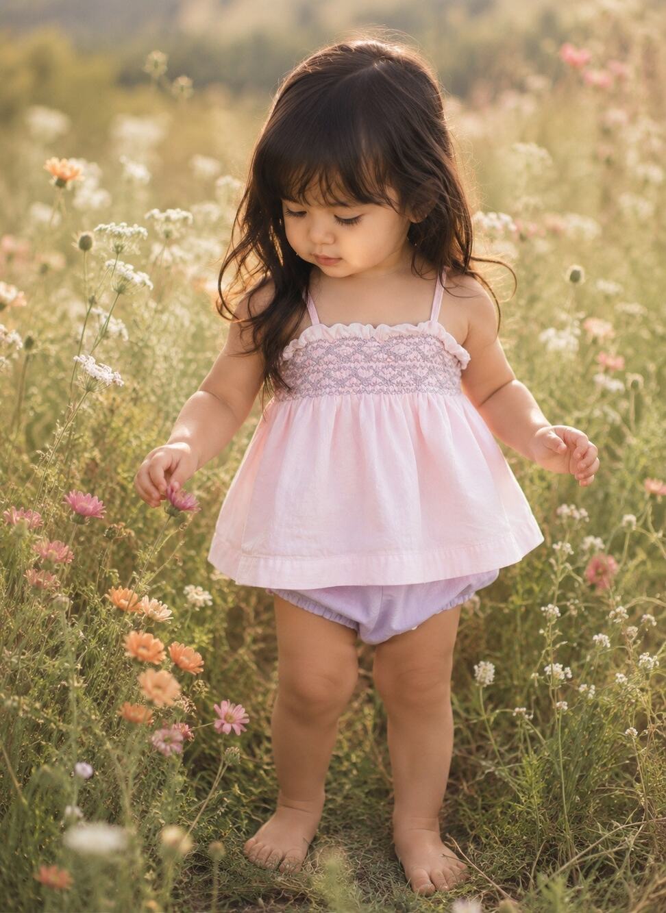 Cherish The Moments Baby Gap Blush Smocked Swing Top & Bloomers 18-24mths